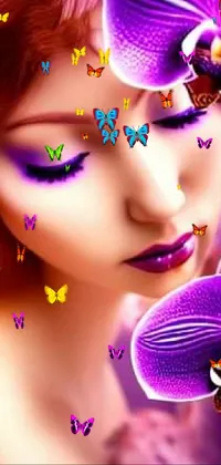 Eyelash Purple Flower Live Wallpaper