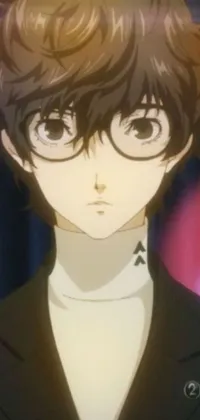 This phone live wallpaper features a close-up persona with short curly hair and glasses