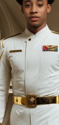 Face White Military Uniform Live Wallpaper
