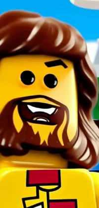 Get this fun and exciting phone live wallpaper featuring a LEGO man holding a frisbee