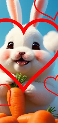 Facial Expression Rabbit Happy Live Wallpaper
