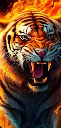 Facial Expression Siberian Tiger Roar Live Wallpaper