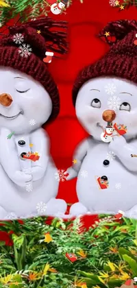 Facial Expression Snowman Christmas Ornament Live Wallpaper
