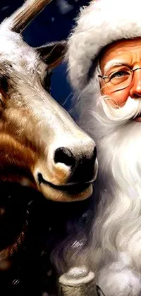 Facial Expression Working Animal Santa Claus Live Wallpaper