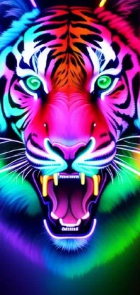 Glowing Neon Tiger Live Wallpaper