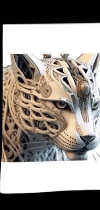 This phone live wallpaper is a visual masterpiece, featuring a breathtaking sculpture of a cat in stunning detail