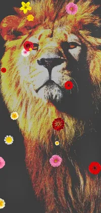 Get mesmerized by this stunning live wallpaper featuring a majestic lion's face in gorgeous color vhs picture quality