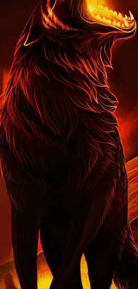 wolf fire Live Wallpaper - free download