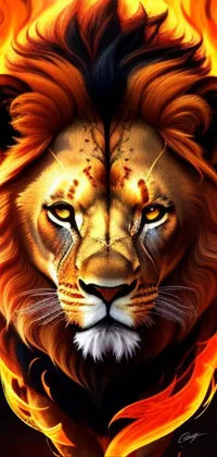 Felidae Orange Lion Live Wallpaper