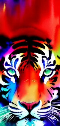 Looking for a stunning mobile wallpaper that captures the beauty and power of a tiger? Check out this high-quality live wallpaper featuring a detailed airbrush painting of a tiger, brought to life with digital watercolors
