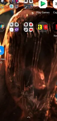 This Android Jones created live wallpaper features a hyper-realistic display of a cell phone screenshot