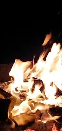 Bring the warmth and cozy feeling of a crackling campfire or bonfire to your phone with this live wallpaper