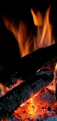 This live phone wallpaper adds a touch of warmth to your device with its highly detailed image of a fireplace's roaring flames