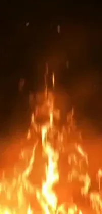Add a touch of warmth and coziness to your phone's display with this mesmerizing live wallpaper featuring a captivating fire burning in the darkness