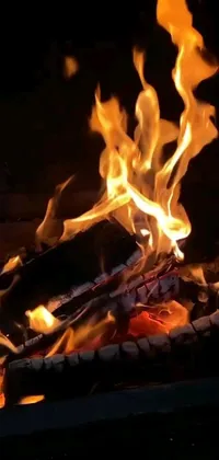 Looking for a beautiful and calming live wallpaper for your phone? Check out this stunning fire and vine wallpaper! Featuring a close-up of flickering flames against a wooden background, this wallpaper creates a cozy and relaxed ambiance on your screen