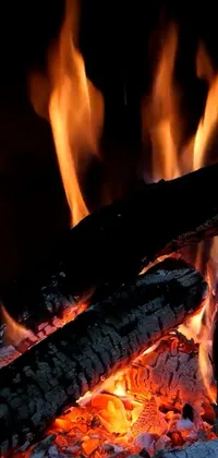 Enjoy the warmth and comfort of a cozy fireplace with this phone live wallpaper