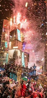 Celebrate New Year's Eve with this stunning live wallpaper and countdown to the arrival of 2018! Witness the iconic ball drop in Times Square, New York City, with the bustling crowds and dazzling lights of one of the world's top destinations