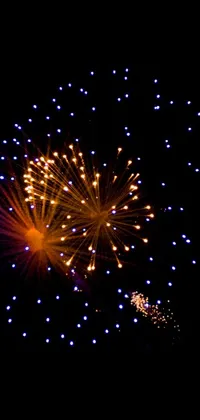 Fireworks Electric Blue Midnight Live Wallpaper