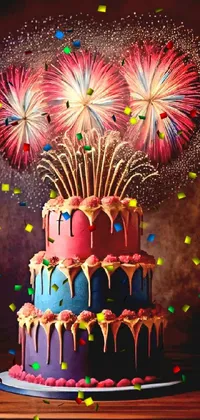 Fireworks Entertainment Cake Decorating Supply Live Wallpaper