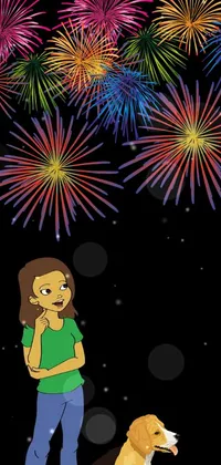 Fireworks Pink Cartoon Live Wallpaper