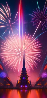 Fireworks Purple Light Live Wallpaper