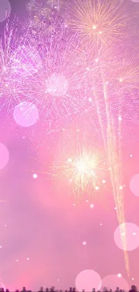 Fireworks Purple Pink Live Wallpaper
