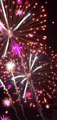 Fireworks Sky Purple Live Wallpaper