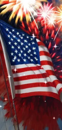 Flag Of The United States Flag Fireworks Live Wallpaper