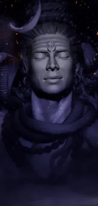 This phone live wallpaper features an amazing statue of a man inspired by samikshavad philosophy and Lord Shiva