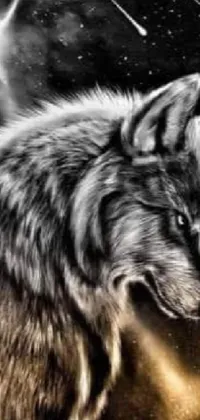 Grey Wolf.  Live Wallpaper