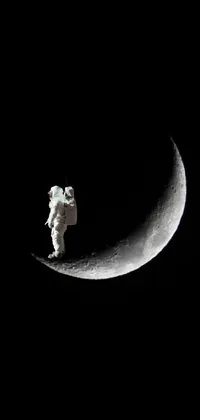 This phone live wallpaper features a striking image of an astronaut with a chimpanzee in front of the moon