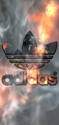 Experience the energy of the iconic Adidas logo against a cloudy sky with this stunning live wallpaper