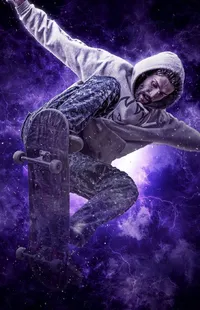 Flash Photography Purple Astronaut Live Wallpaper