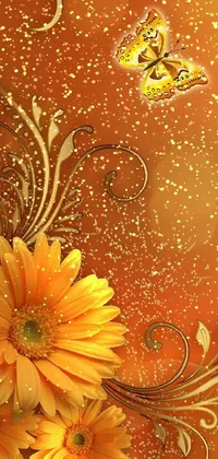 Flower Amber Orange Live Wallpaper