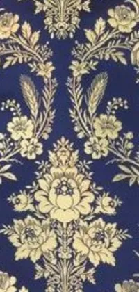 This <a href="/">phone live wallpaper</a> displays a blue and gold Baroque-inspired wallpaper with an Instagram-style frame