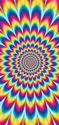 This phone live wallpaper features a vibrant and ever-changing spiral design with a central eye and a psychedelic vibe