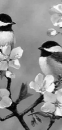 Flower Bird Carolina Chickadee Live Wallpaper