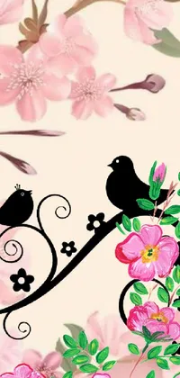 Flower Bird Child Art Live Wallpaper