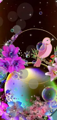Flower Bird Light Live Wallpaper
