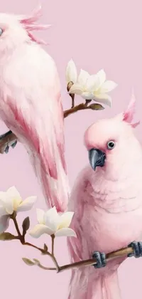 Flower Bird Pink Live Wallpaper