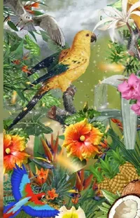 Flower Bird Plant Live Wallpaper