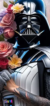 Flower Blue Darth Vader Live Wallpaper