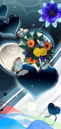 Flower Blue Flowerpot Live Wallpaper