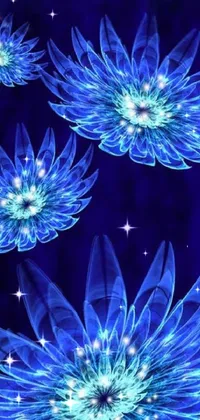 Flower Blue Liquid Live Wallpaper
