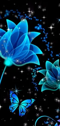 Flower Blue Liquid Live Wallpaper