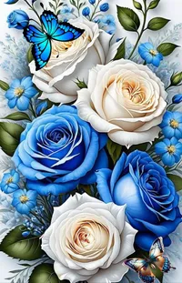 Flower Blue White Live Wallpaper