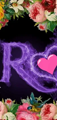 This live wallpaper boasts a captivating letter R crafted from purple smoke, perfect for those who love to indulge in their inner raver
