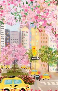 Flower Building Car Live Wallpaper