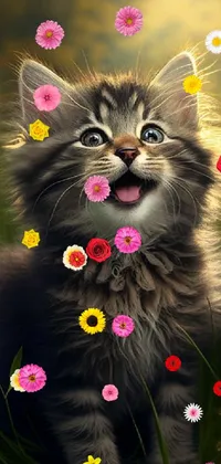 Flower Cat Felidae Live Wallpaper