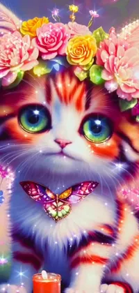 Flower Cat Nature Live Wallpaper